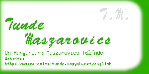 tunde maszarovics business card